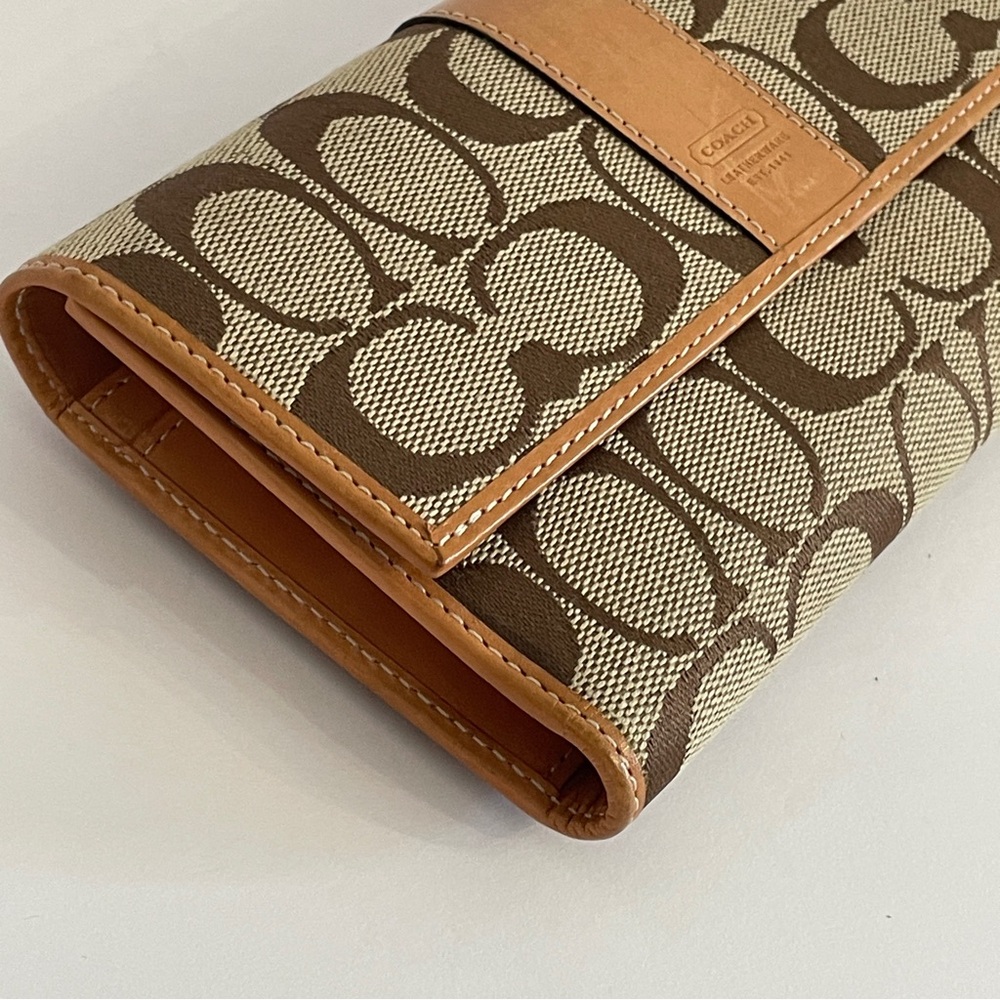 Coach Vintage Hamptons Signature Long Wallet Khaki Tan - Picture 7 of 10